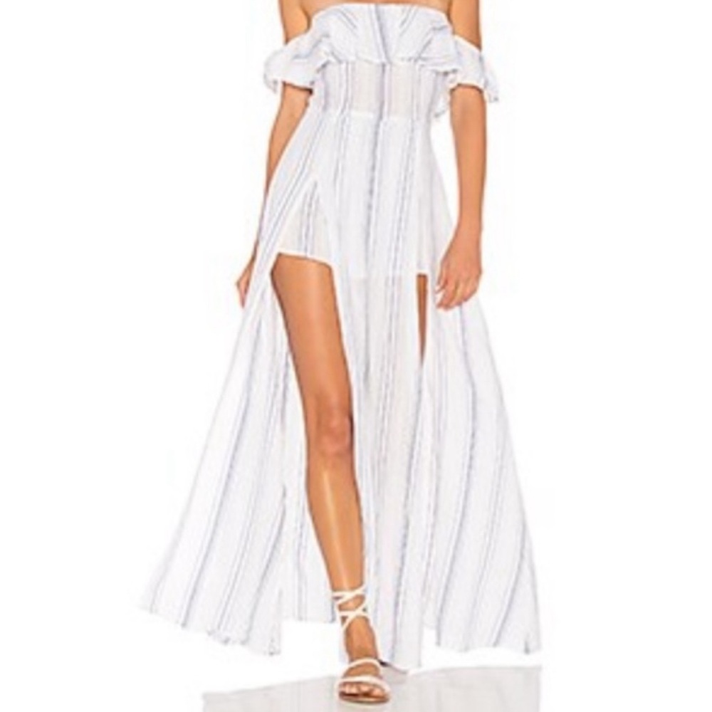 Chic Off-Shoulder Striped Maxi Dress